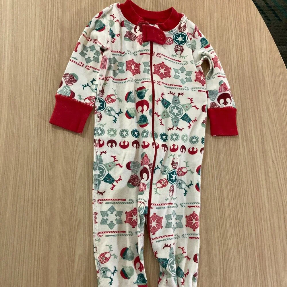 Hanna Andersson Star Wars Christmas Sleeper Style Pajamas 60 CM 3-6 Months Zip